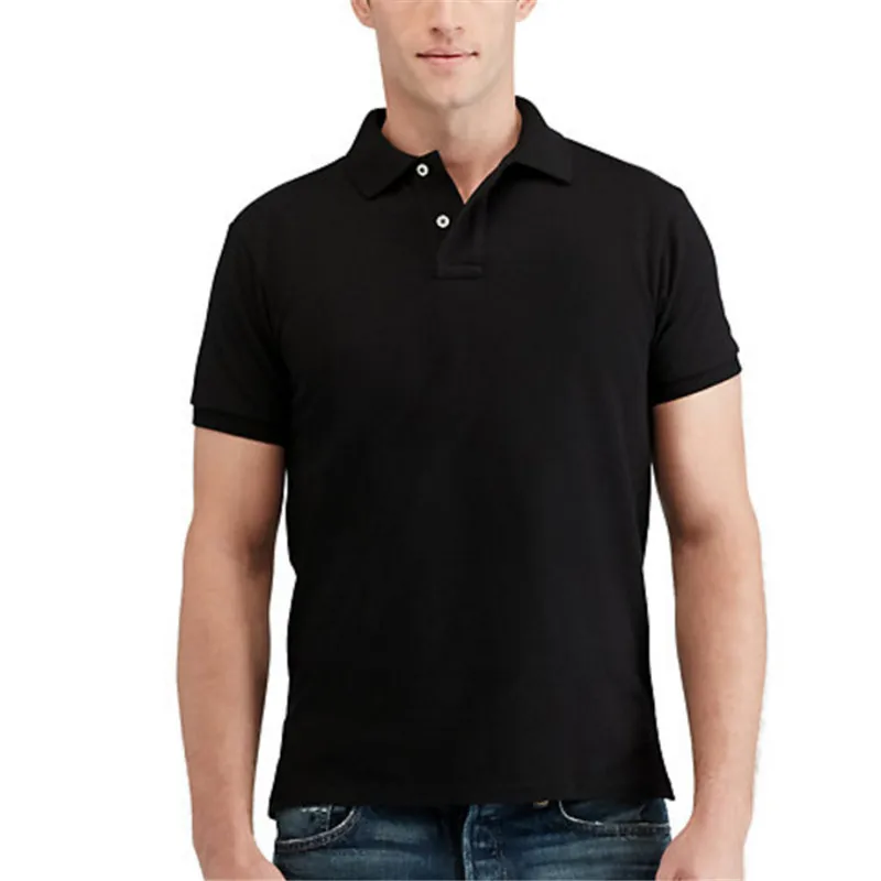 PL002 Two-button Placket Men Golf Polo Shirt 100 Cotton with Custom Logo Embroidered