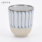 Joyye Modern European Style Transparent Glaze Tea Cups Functional Japanese Cups Porcelain Sandy Clay Stamping