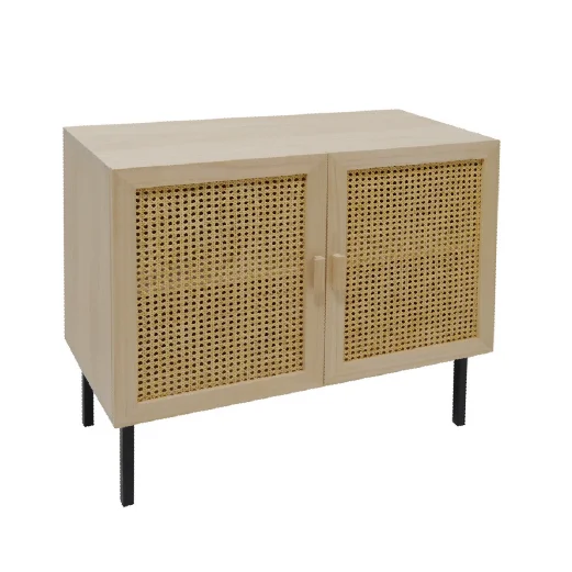 
Layered rattan storage cabinet 