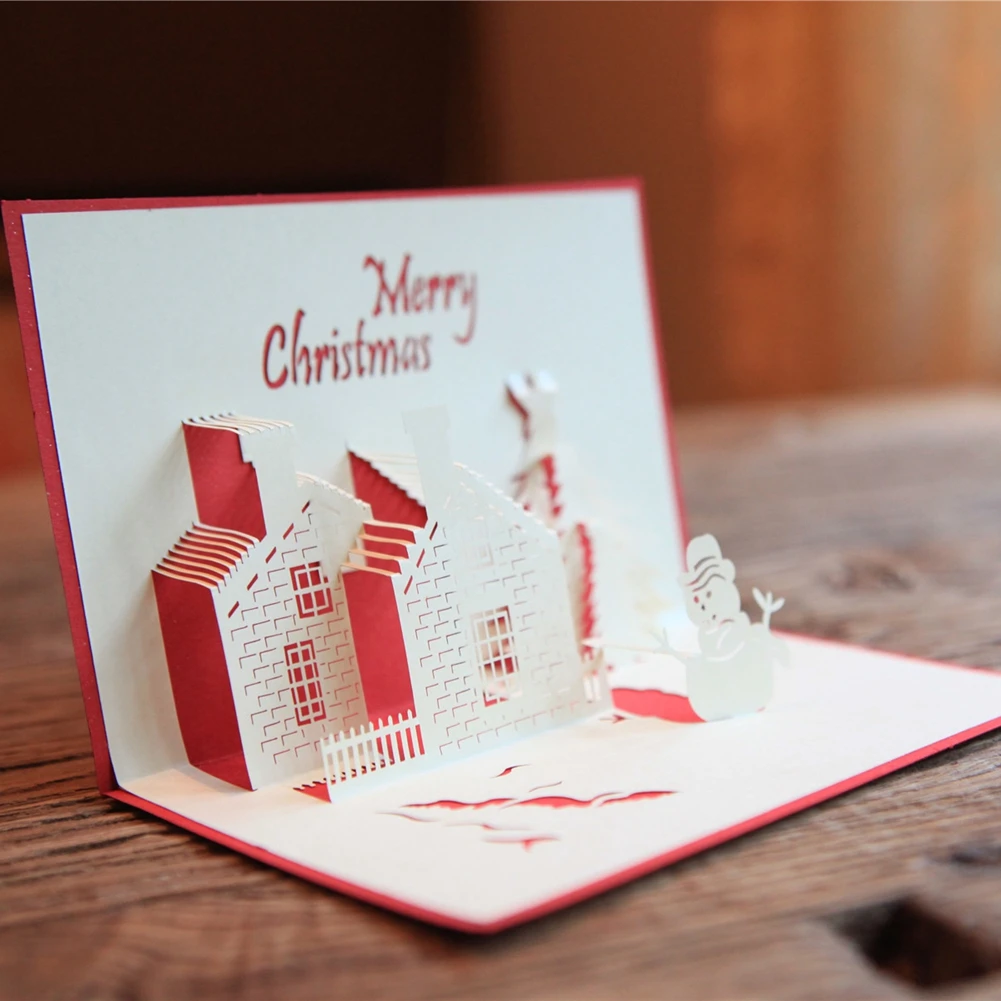 paper craft pop up laser cut handmade 3d gift christmas cards