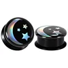 Custom Image Logo Acrylic Ear Stretcher Ear Plugs Black Tunnel Gauge Body Piercing Jewelry
