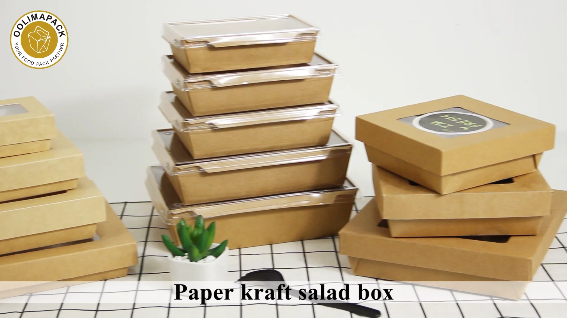 Disposable Recycle Kraft Paper Food Lunch Packaging Box With