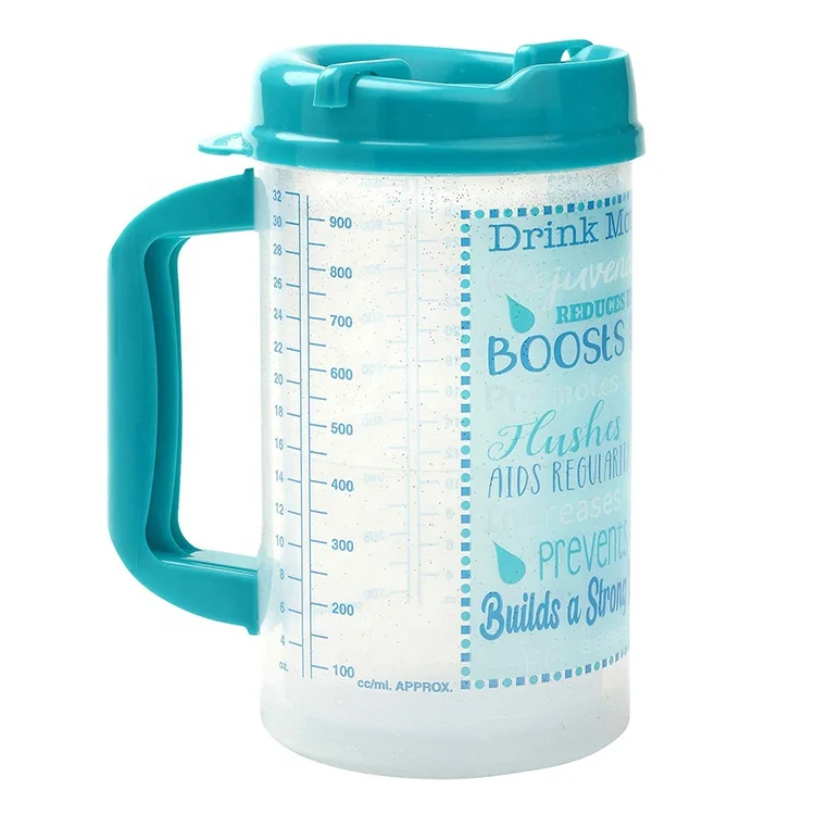 Double Wall Plastic 32 Oz Insulated Travel Mugs Measurement Customized
