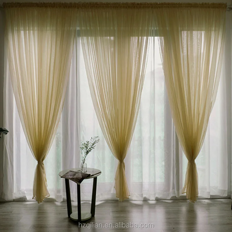 Moderno Simple De Voile Liso Neto Transparente Listo Panel De Cortina