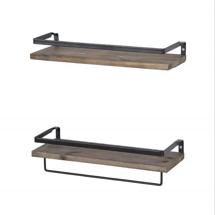 Hanging Metal Brackets Floating Wall Shelf Wood - Buy Floating Wall ...