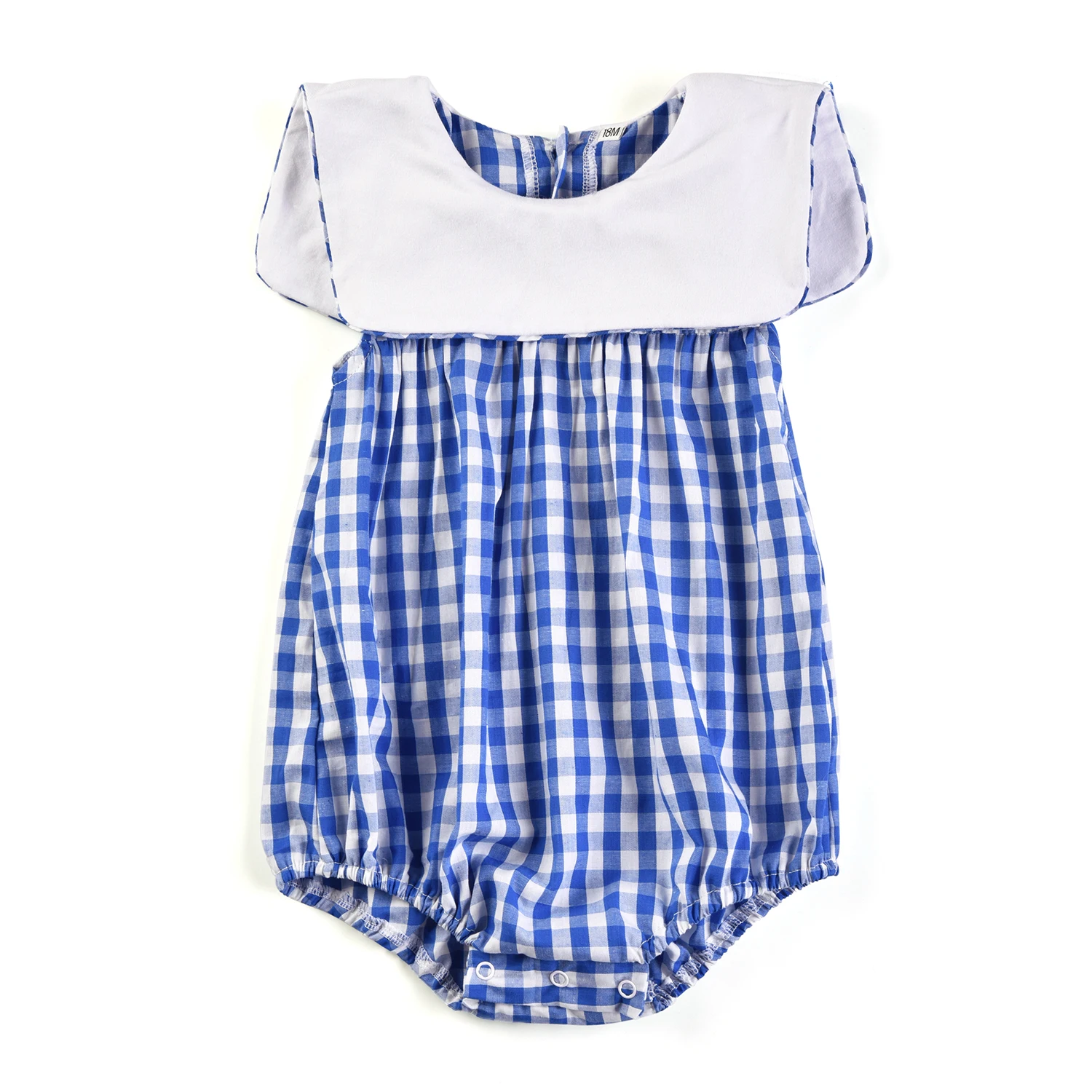 Bib Romper Baby Outfit Infant Baby Boy Bubble Romper Woven Gingham