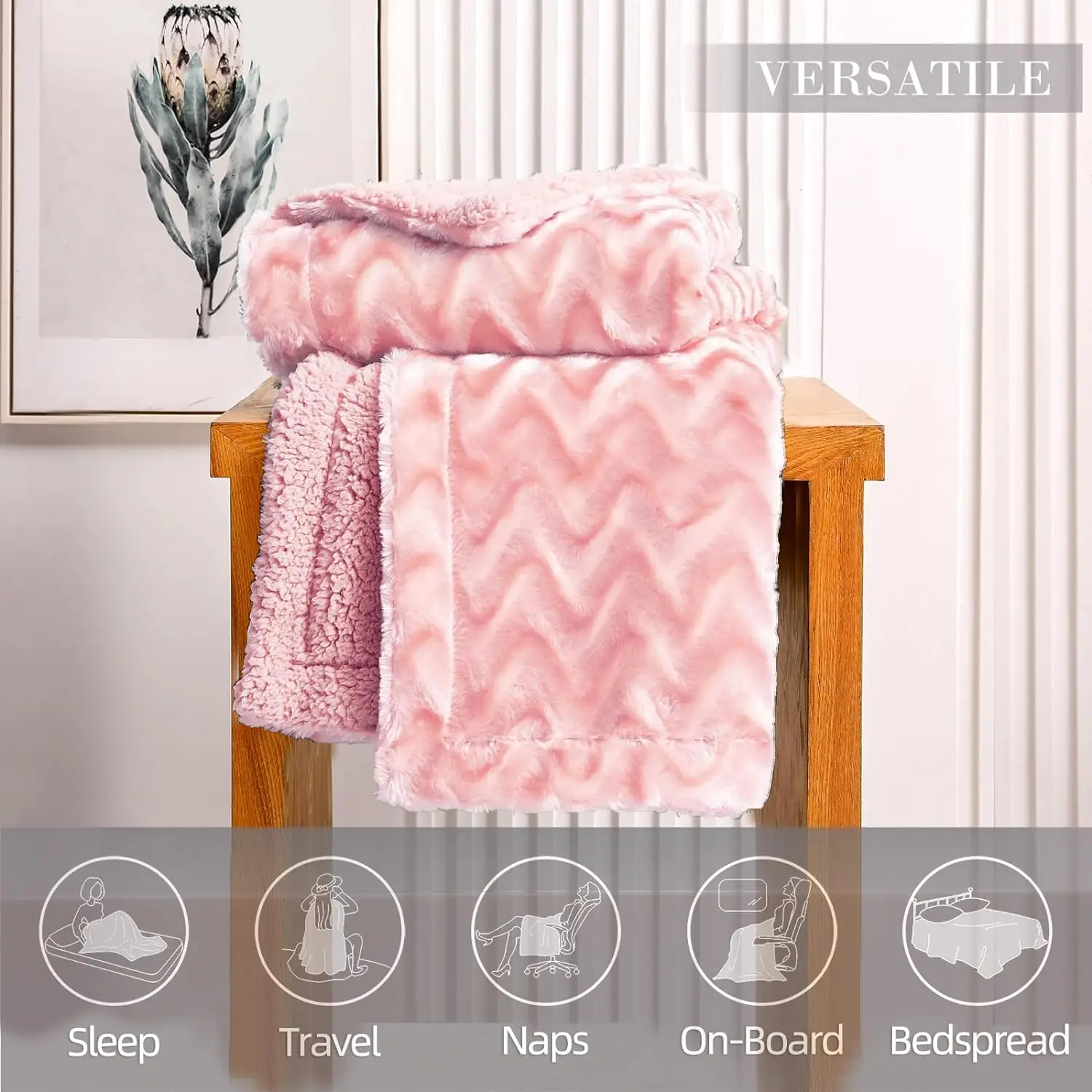 Double-Sided Fluffy Artificial Fur Lamb Plush Blanket Comfortable Bedding for All Seasons Warm and Soft for All Sofas factory