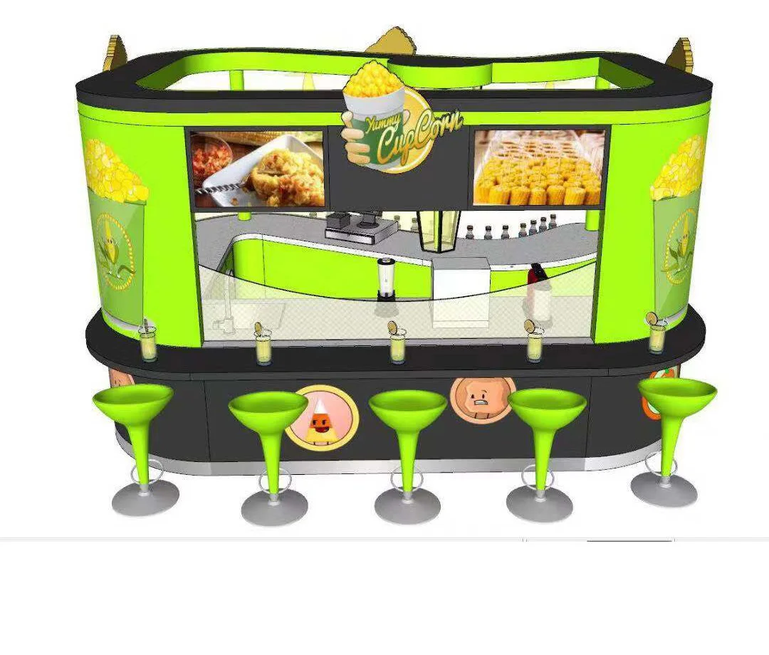 Custom Sweet Cup Corn Stand | Retail Mall Corn Kiosk | Popcorn Display ...