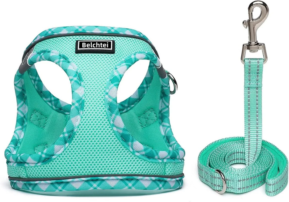 Luxury Anti-Escape Harness Vest Style Dog Cat Leash Reflective Feature Cute Animal Pattern Velvet Available Large XL Small Pets