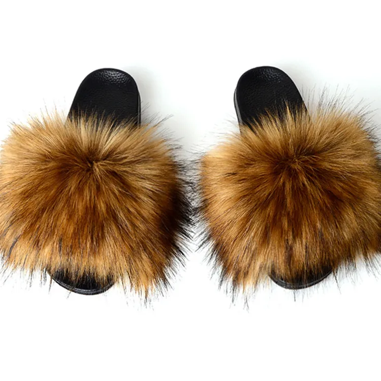 faux fur slides cheap
