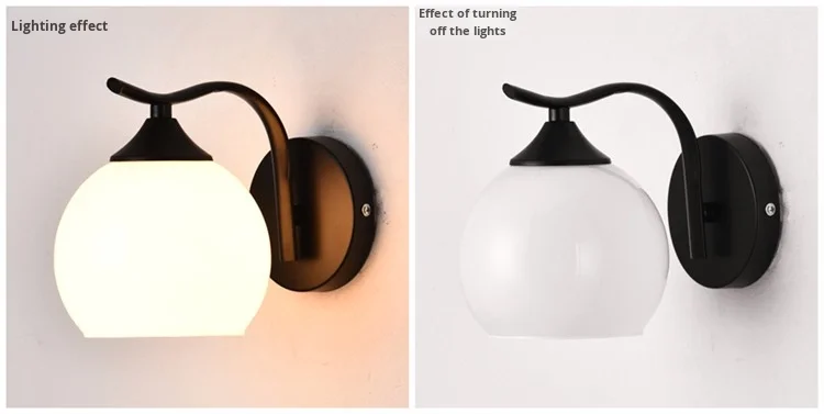 product nordic modern minimalist led wall lamp for living room tv background bedroom bedside simple creative staircase balcony iron e26-7
