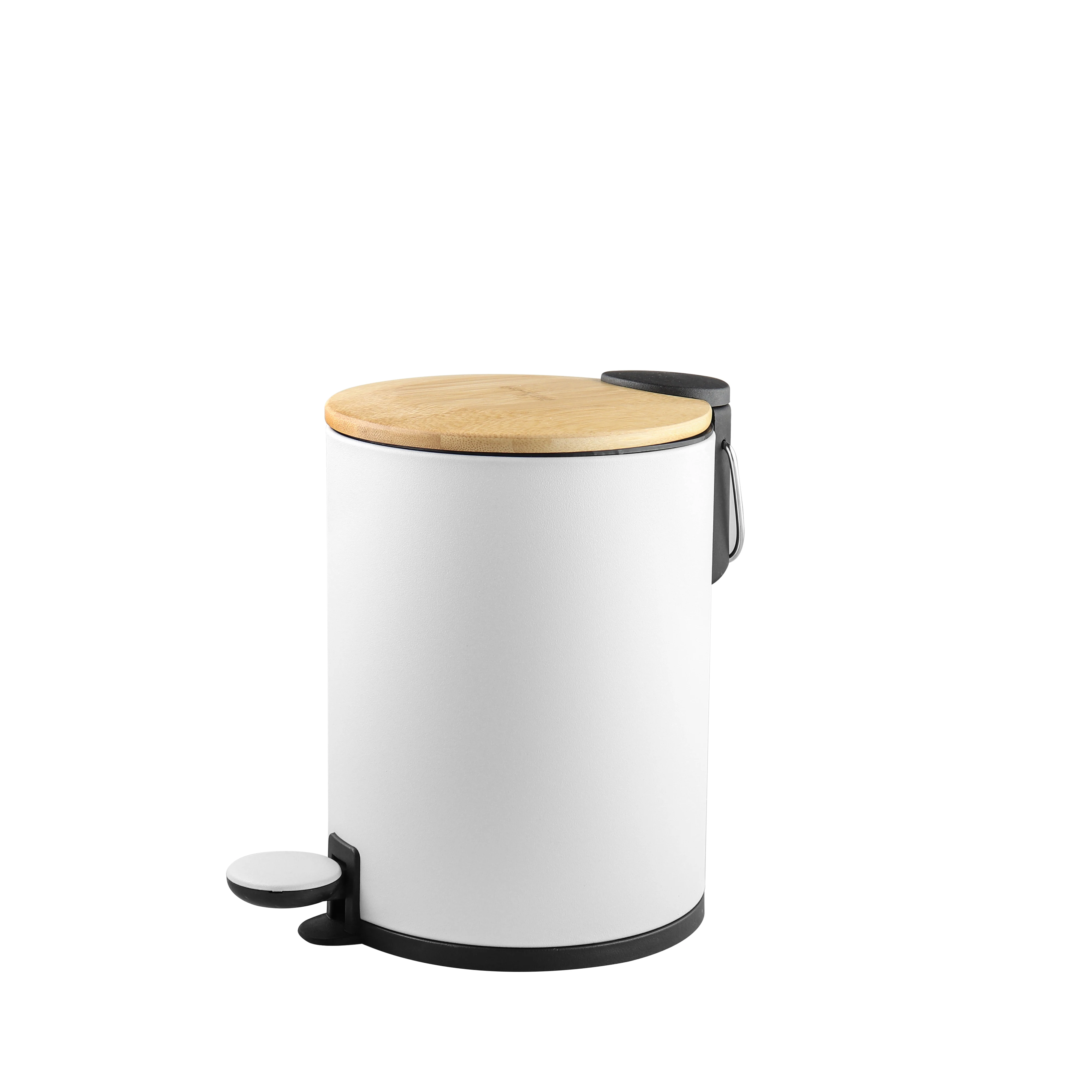 2020 Bamboo Products Wholesale Pedal Bin Waste Bin 3l 5l White Black