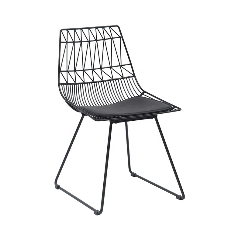 Modern Metal Dining Room Mesh Metal Frame Bend Wire Chair With Cushion Buy Metal Wire Chair