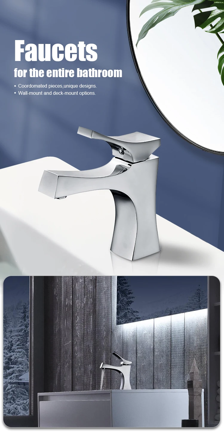 Bathroom Sink Faucet Brass Surface Mount Handle Feature Basin Faucet For Hotel