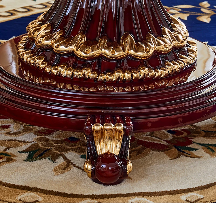 European Round Table Marble Dining Table and Chair Combination Luxury ...