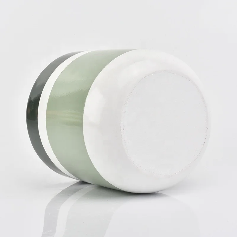 Personalized green glazed ceramic candle jar votive candle containers party decorative factory