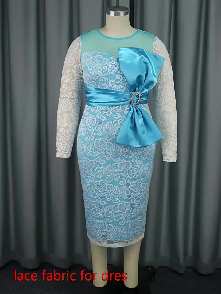 knee length dresses for ladies Luxury 3D Flower Sequined Lace Fabric main image 0