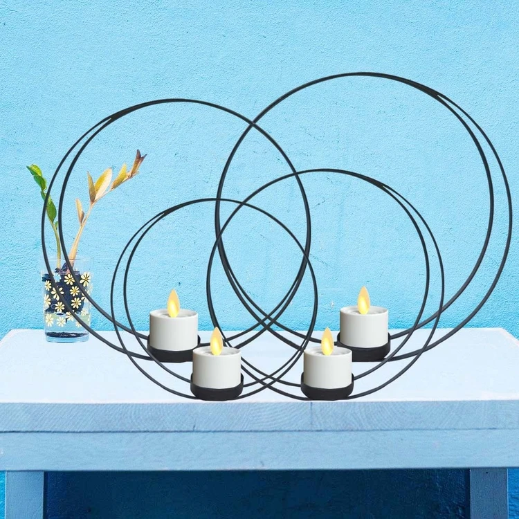 candle tools parts Copper Material metal ring shape set of 4 candle