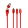 biggest sale 5 in 1 USB phone Powerline 8 Pin USB micro Type-C to USB C Charging Cable with multi Connector for Smartphones