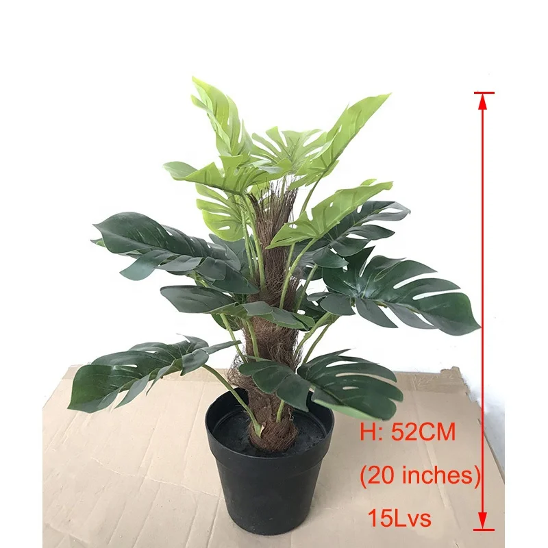 Wholesale 52cm Inches Height With 15pcs Leaves Artificial Plastic Green Monstera Deliciosa Plants Artificial Plant Pot Buy Artificial Plant Monstera Deliciosa Wholesale Artificial Plants Product On Alibaba Com