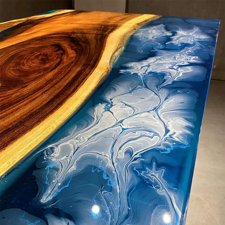 Epoxy Resin Dining Table Top With High Quality 304 Stainless Steel Leg