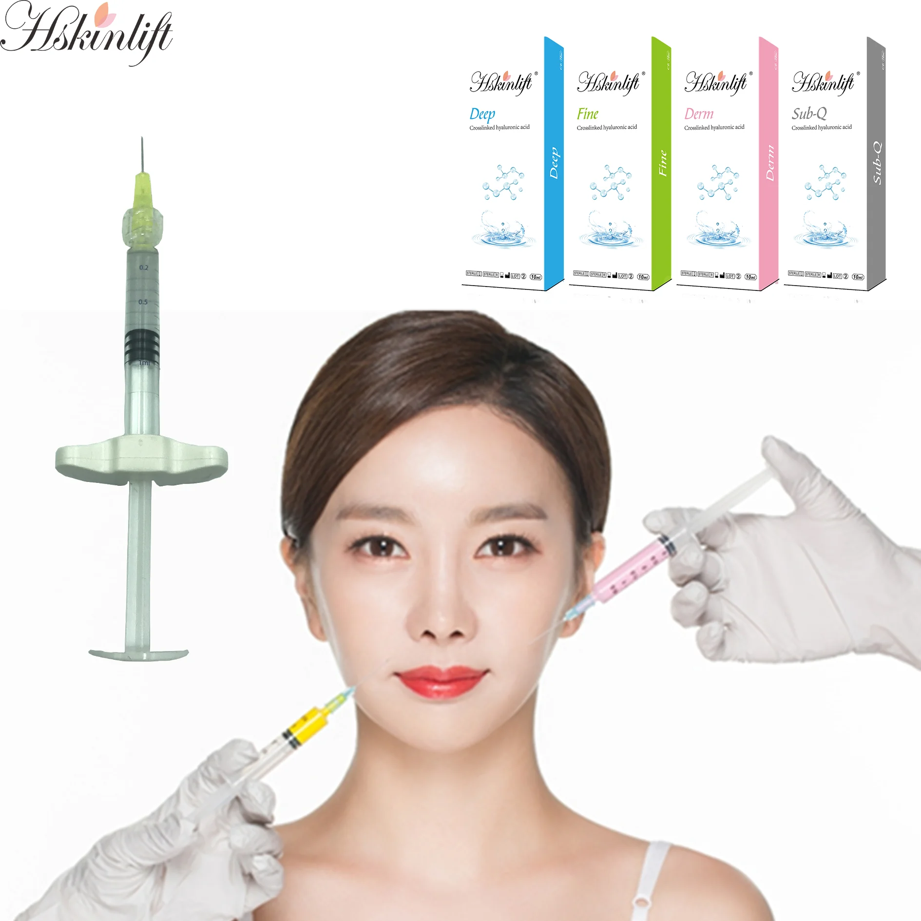2ml Hyaluronic Acid Gel Injection Hskin Lift Hyaluronate Dermal Filler