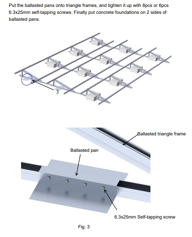 Yuens Solar Flat Roof Aluminum Ballast Pan With Screws For Panel Mounting Bracket Adjustable