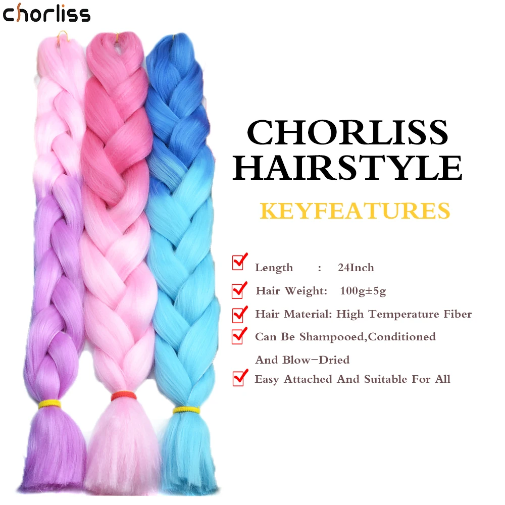 Ez Braid Pre Stretched Hair Attachment For Braids Ombre Color