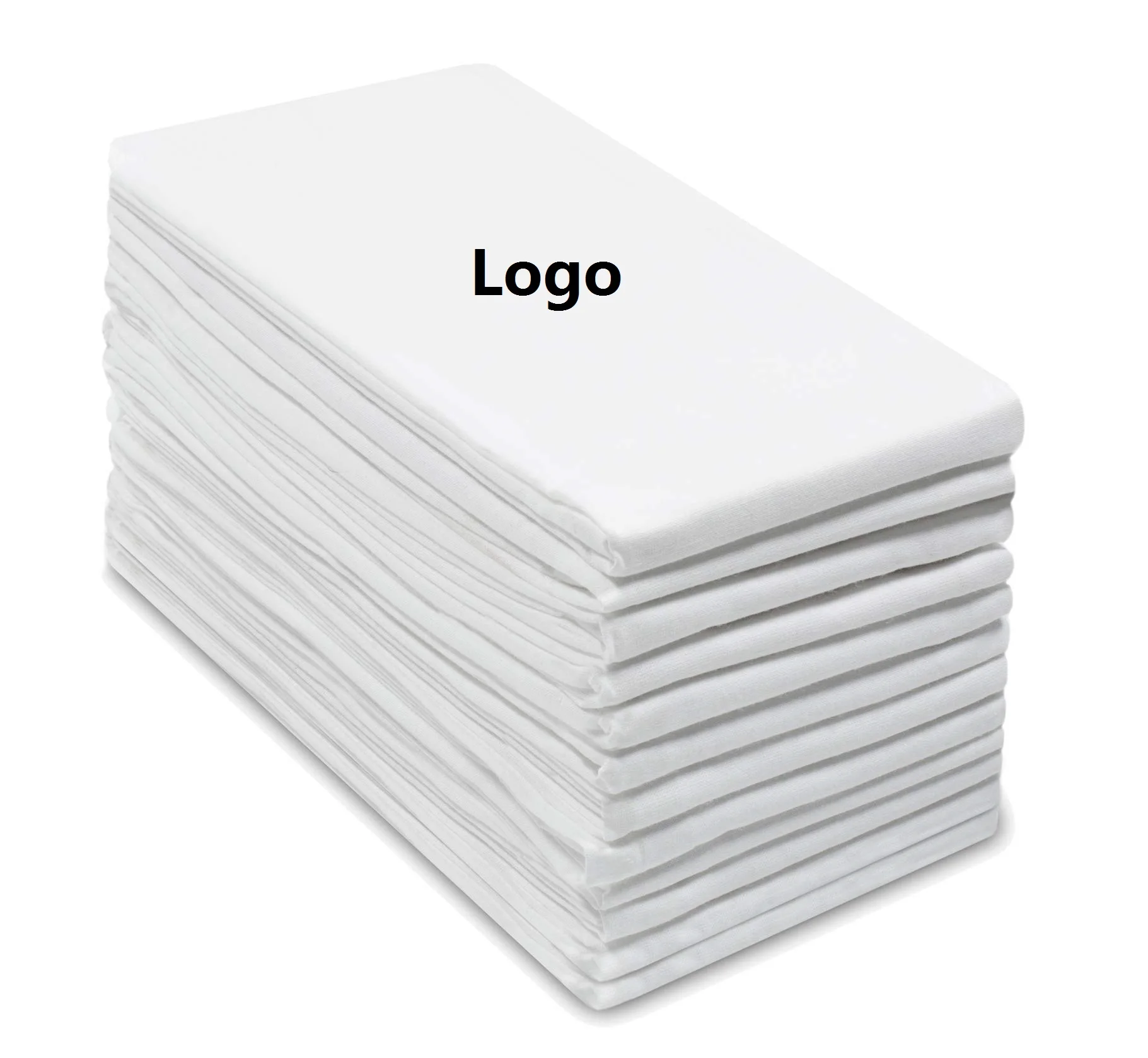 Organic Recycle Cotton Tea Towel Silkscreen Printed Customized Logo Tea