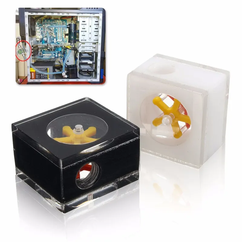 Water Cooling   Meter Acryl 2 Way G1/4 Threaded For Computer PC Liquid Water cooling kit fittings Black White