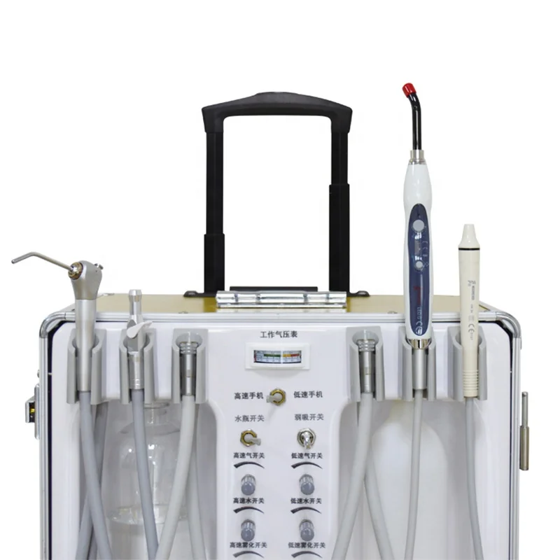 High Speed Handpiece Mobile Mini Portable Dental Unit with Air Compressor factory