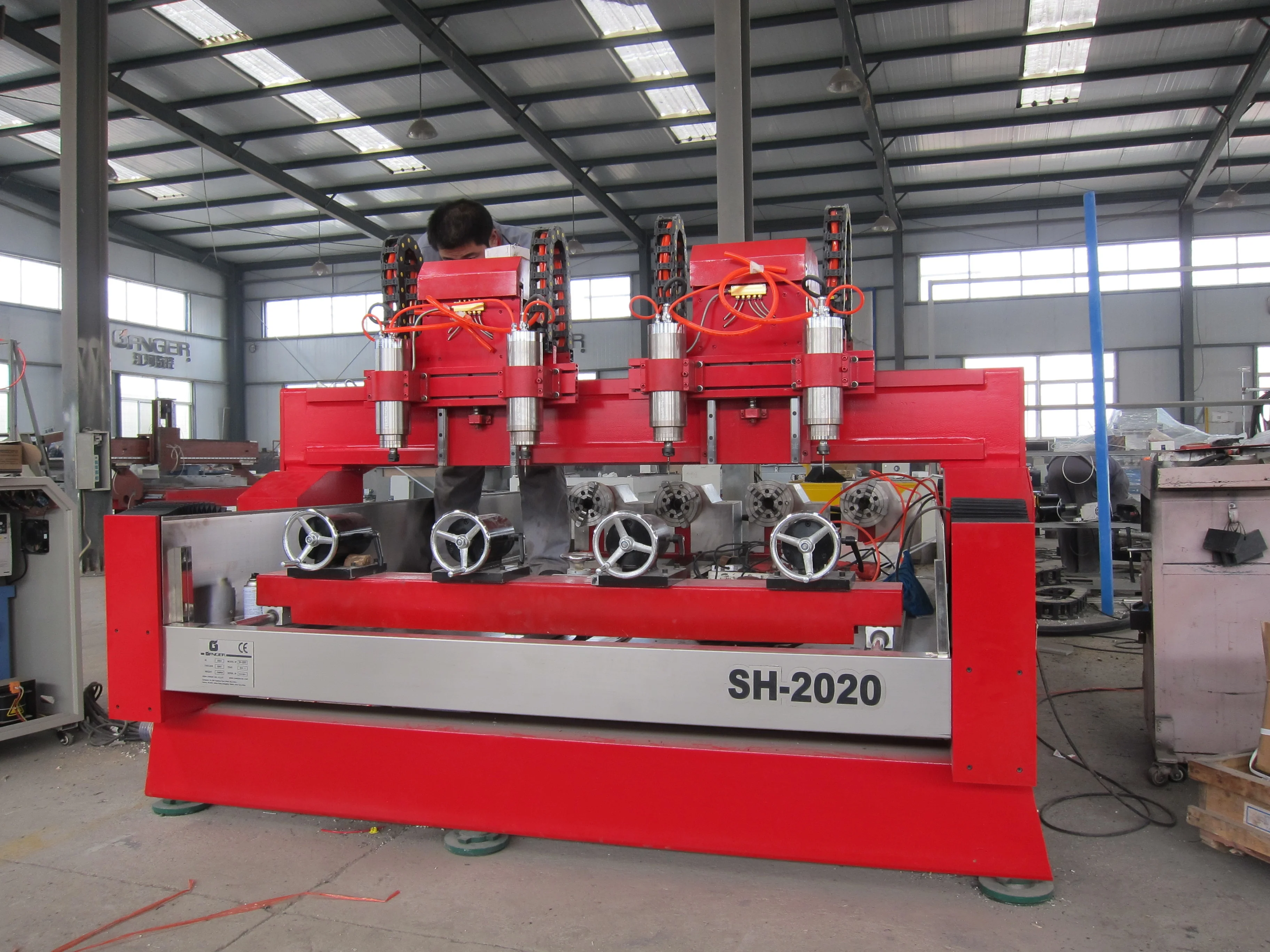 Cylinder Engraving Machine With Four 4 Spindles Cnc Router Machine Per