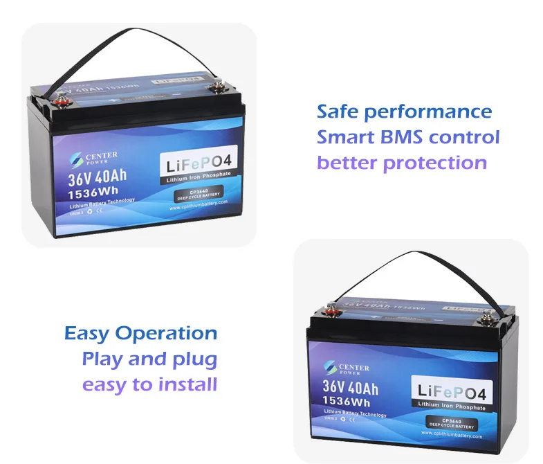 36v Lithium Ion Battery Pack 36v 40ah 60ah 80ah 100ah Lifepo4 Trolling