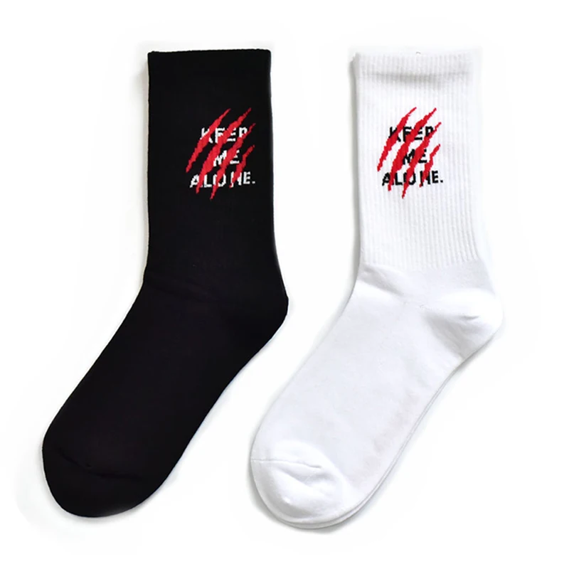 Custom Logo Print Men Socks Wholesale Dress Black White Socks Buy