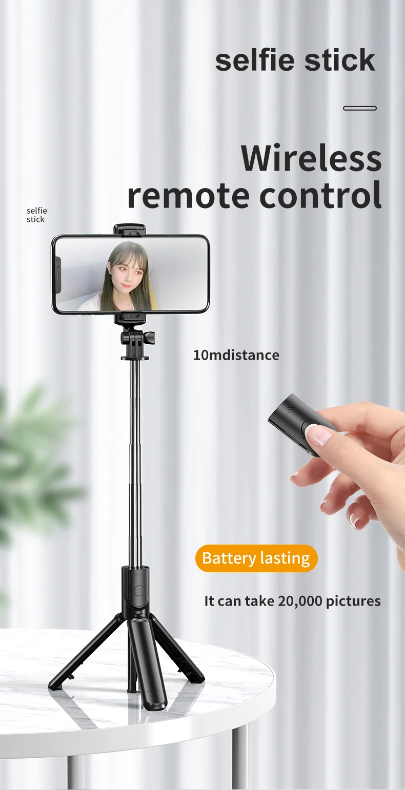 Amazon Hot Sellers 2020 360 Rotation Action Camera Selfie Stick Lipstick Selfie Stick Tripod