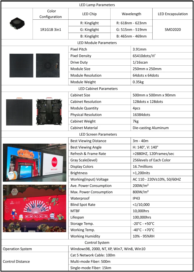 HD Stage Background Slim Led Display P2.9 P3.9 P4.8 Rental LED Video Wall Screen Indoor and outdoor rental display