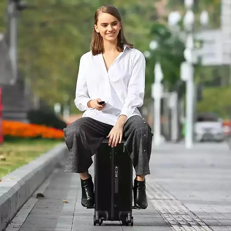 New Design Remote Control Automatic Carrying Luggage Foldable Trolley Scooter Suitcase