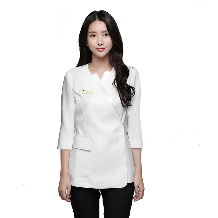 122CA Women's top spa uniform Thai wear 100% Cotton 