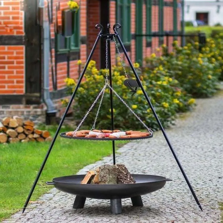 Outdoor Bbq Large Hanging Fire Bowl Cauldron Fire Pit Buy Hanging