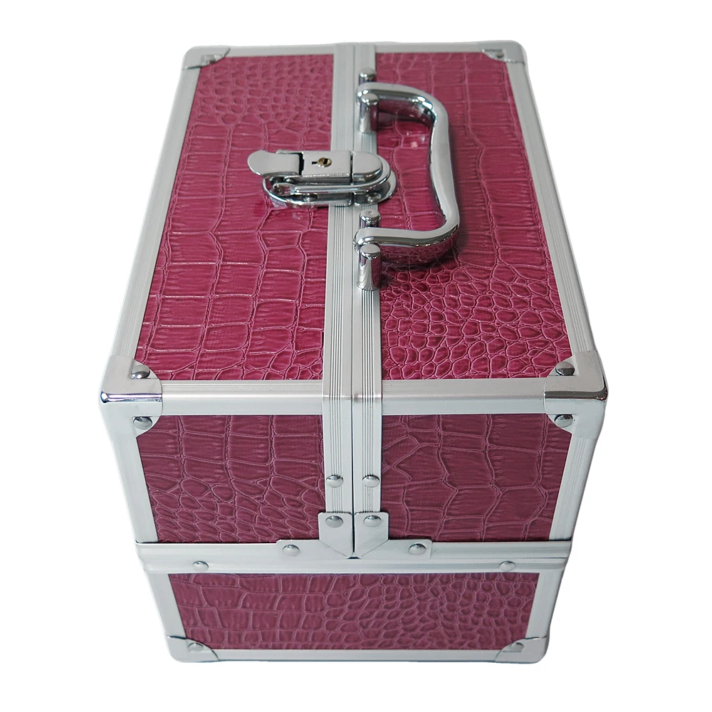 High Quality Portable Make Up Briefcase Metal Travel Hard Bag Vanity
