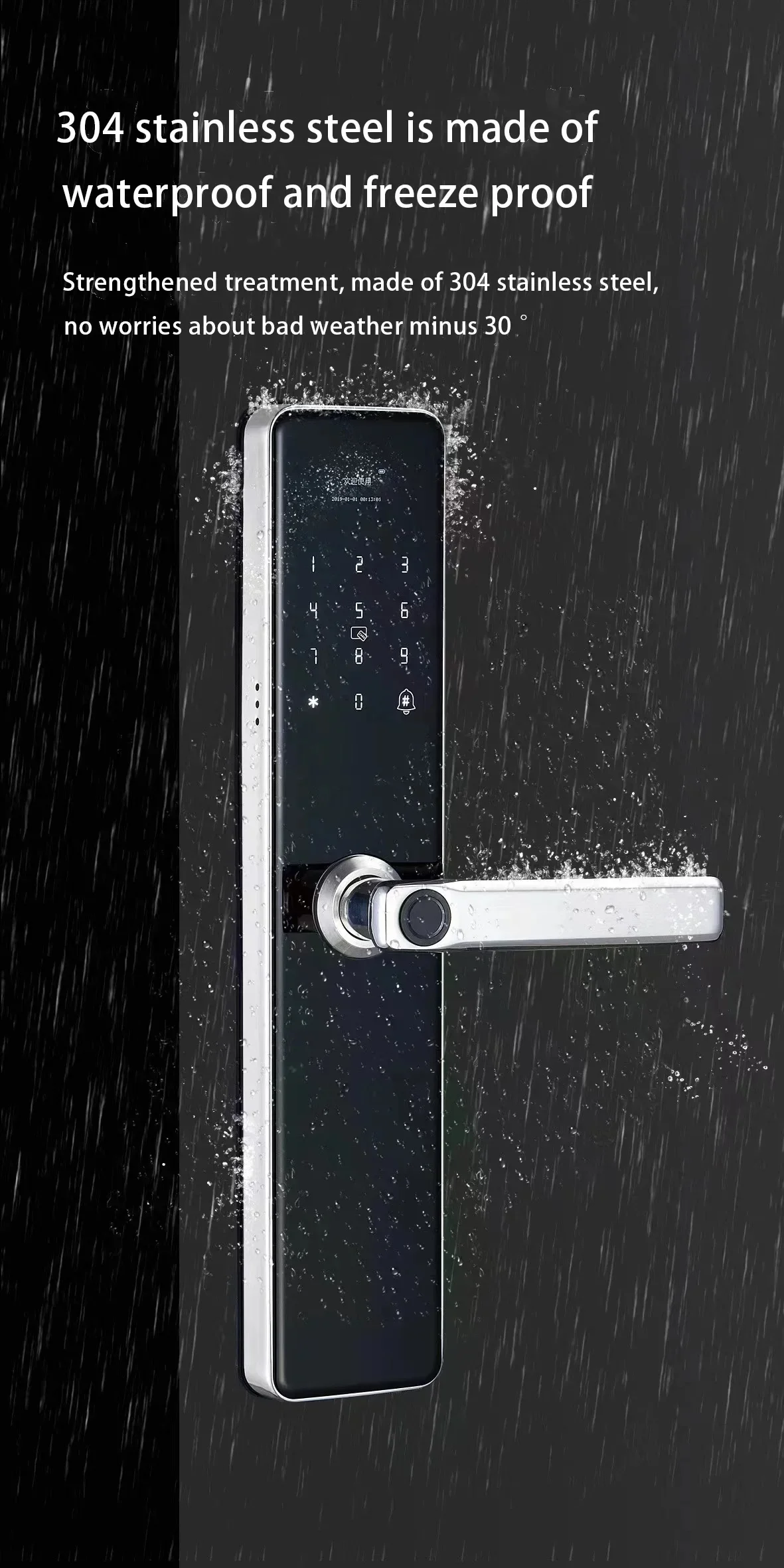 Exterior Waterproof Double Sides Fingerprint Smart Door Lock Electronic ...