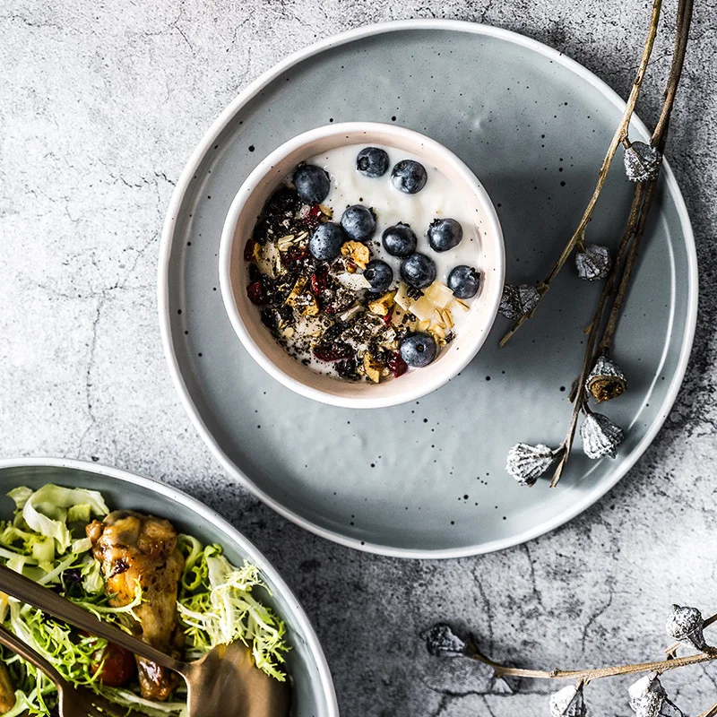 Retro handmade ceramic dessert plate wedding gift porcelain tableware home decor cake plate