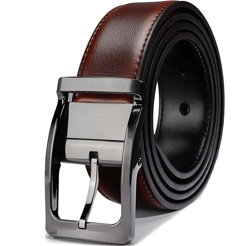Men's Genuine Leather Dress Belt,Reversible Belt For Men Two In One 3