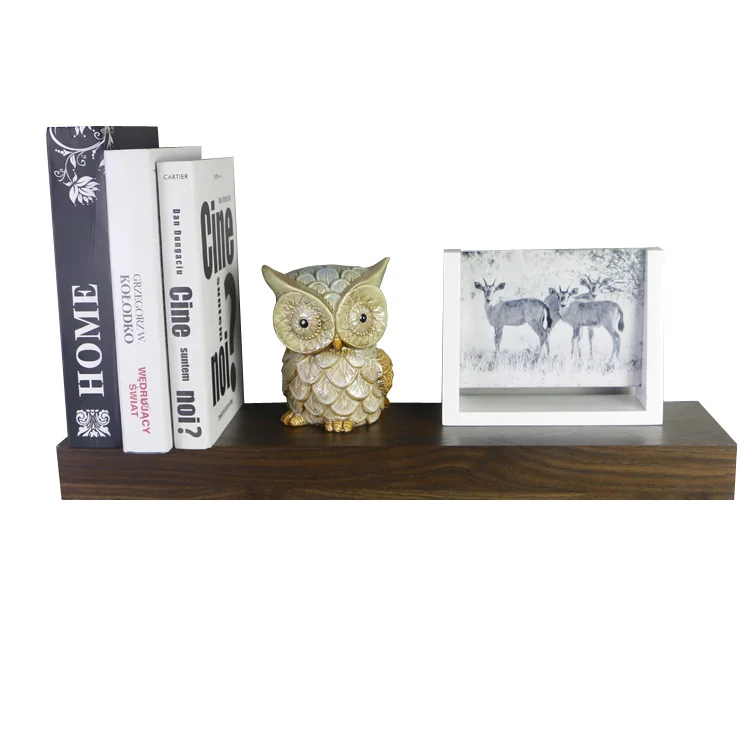 High gloss modern wooden wall mounted book shelf with paper wrapped