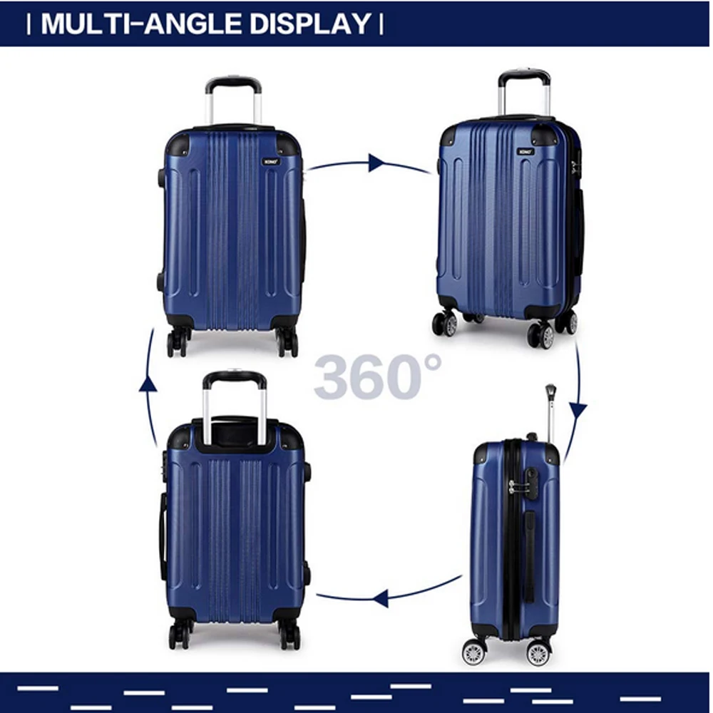 Champaign Gold 4 Pcs Luggage Set Trolley Spinner Suitcase Hardshell Travel Bag 18 20 24 28 W/ Covers and Hangers 
