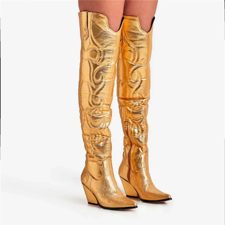 thigh high cowboy boots womens