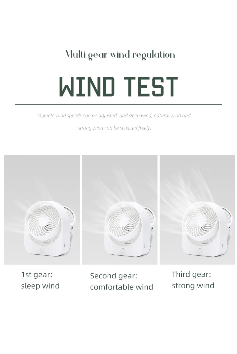 Three-speed Outdoor Desk Fan, Portable, USB - detail 20