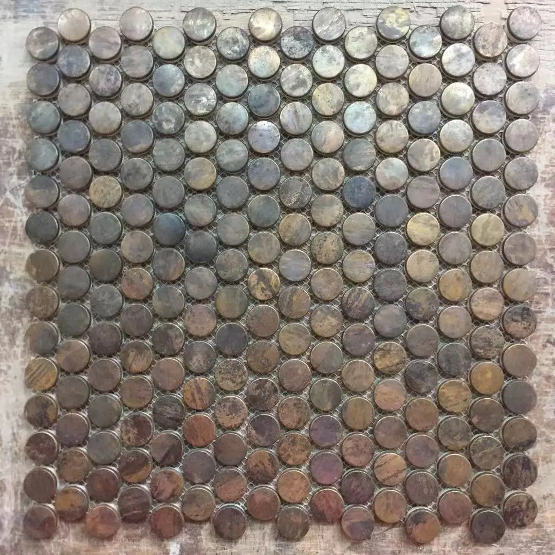 Bronze copper mosaic tiles for the wall