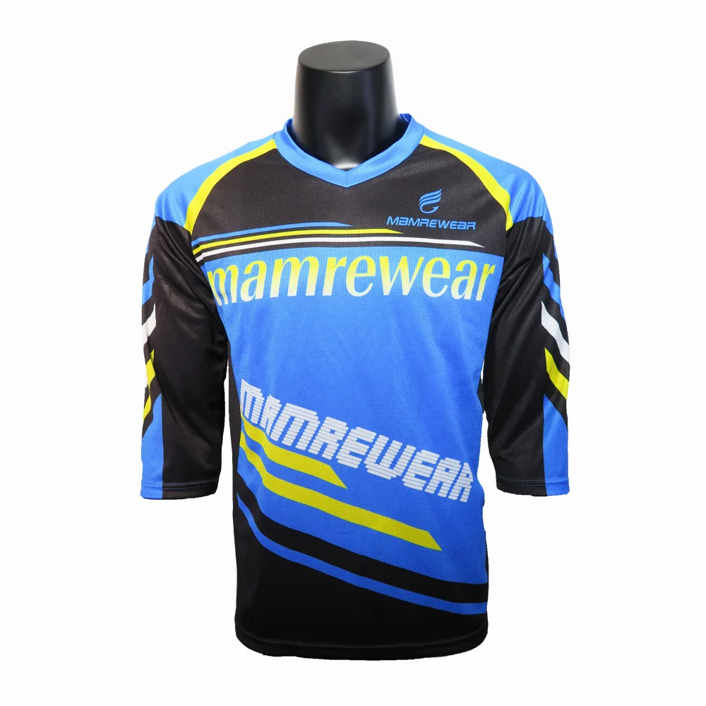 Men Custom Mountain Bike Downhill 3/4 Sleeves Jersey,Sublimation Mtb