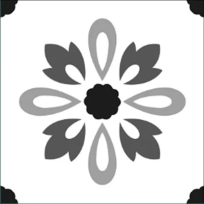 Hasin Black Series Decorative Design 20x20 Carpet Ceramic Matt Surface Floor And Wall Tile